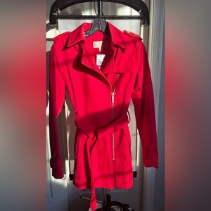 Michael Kors Vibrant Red Trench Coat
